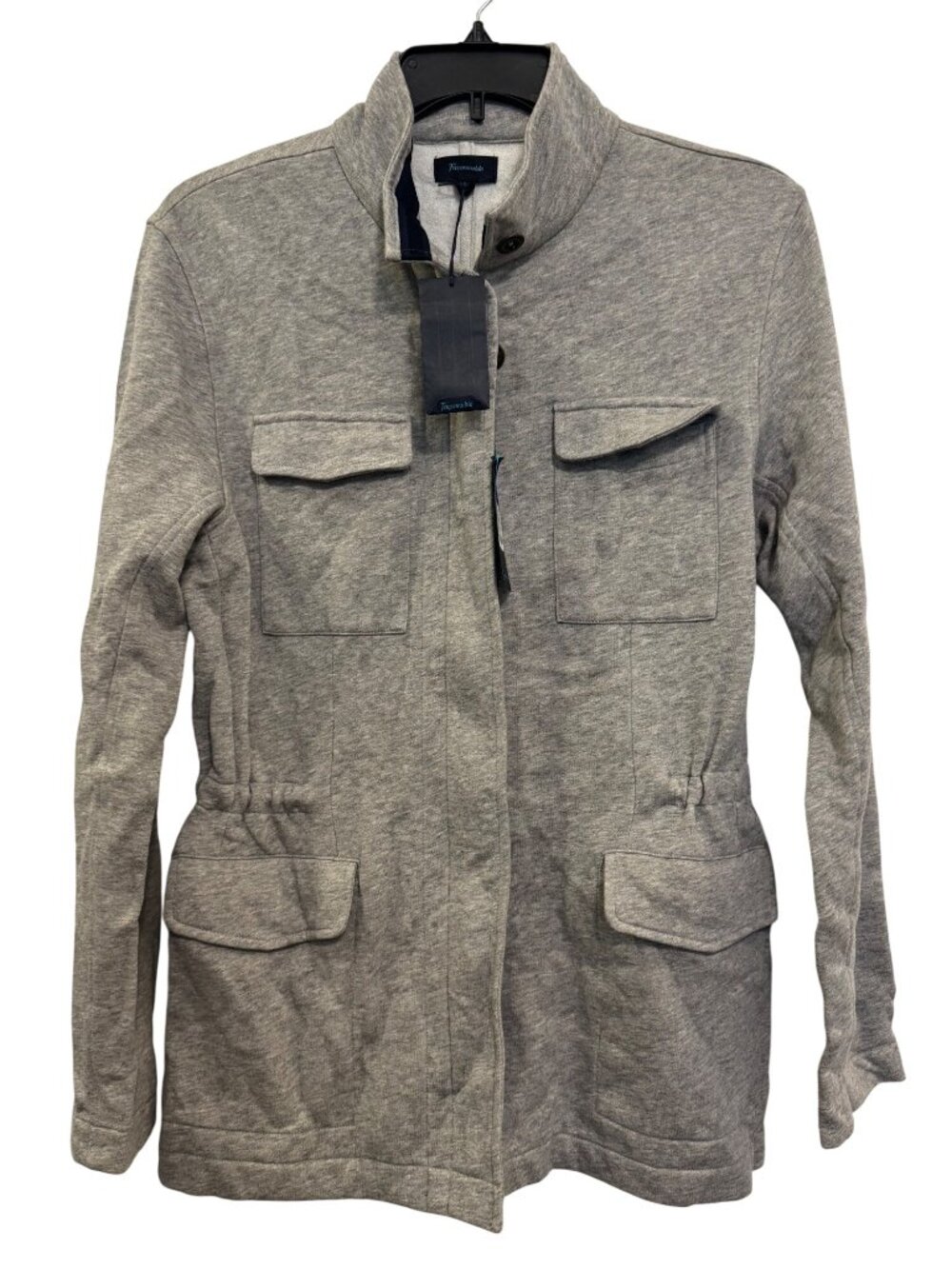 Faconnable Grey Multi Utility Jacket L Cotton Blend New With Tags